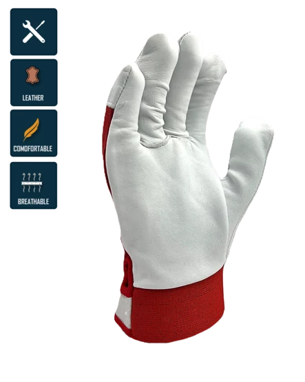 PROFIT - Puuvilla/Nahka tarrallinen - Nahkaiset työkäsineet - 1020 - 2